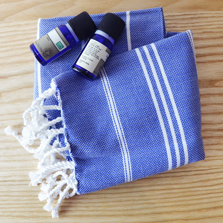 Hammam Cotton Guest Bathrrom Towel -blue 